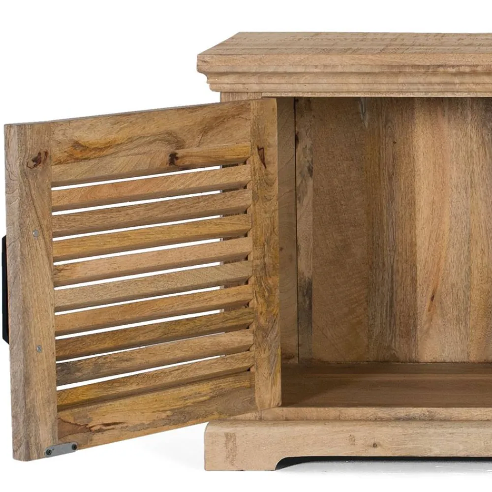 Wohnen Modern Country TV Board mit Lamellentüren - Muray