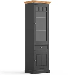 Wohnen Esszimmer-Vitrinen*Modern Country Vitrine in Grau & Kiefer - Eromsia