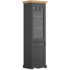 Wohnen Esszimmer-Vitrinen*Modern Country Vitrine in Grau & Kiefer - Eromsia