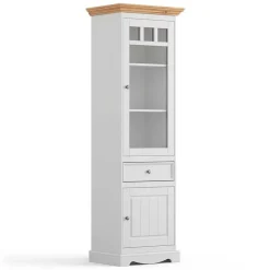 Wohnen Weiße Möbel|Naturholzmöbel*Modern Country Vitrine zweifarbig - Vitablo