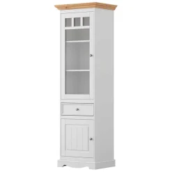 Wohnen Weiße Möbel|Naturholzmöbel*Modern Country Vitrine zweifarbig - Vitablo