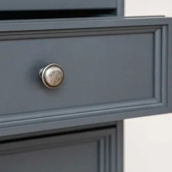 Wohnen Massivholzmöbel|Esszimmer-Vitrinen*Modern Country Vitrinenschrank in Grau & Kiefer - Eromsia