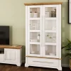 Wohnen Vitrinen|Wohnzimmer-Vitrinen*Modern Country Vitrinenschrank zweifarbig - Eyzaco