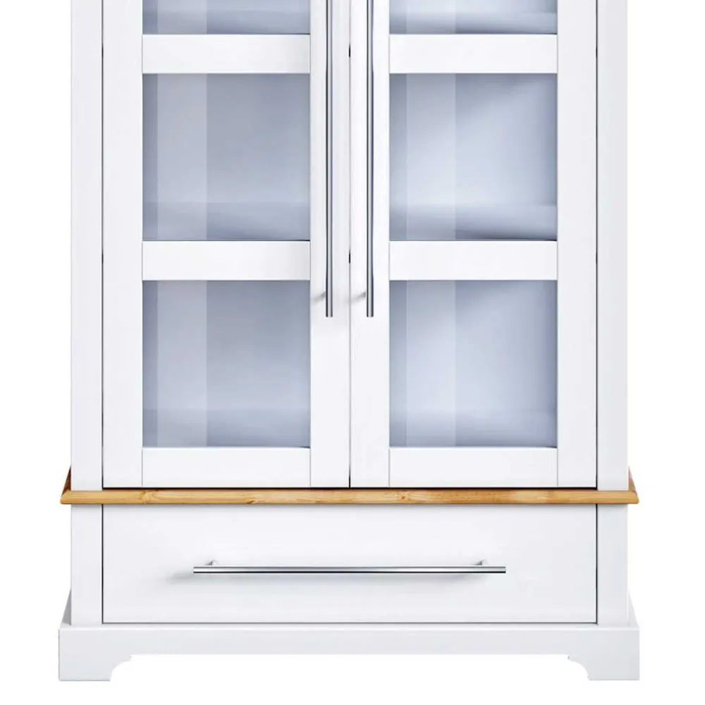 Wohnen Vitrinen|Wohnzimmer-Vitrinen*Modern Country Vitrinenschrank zweifarbig - Eyzaco