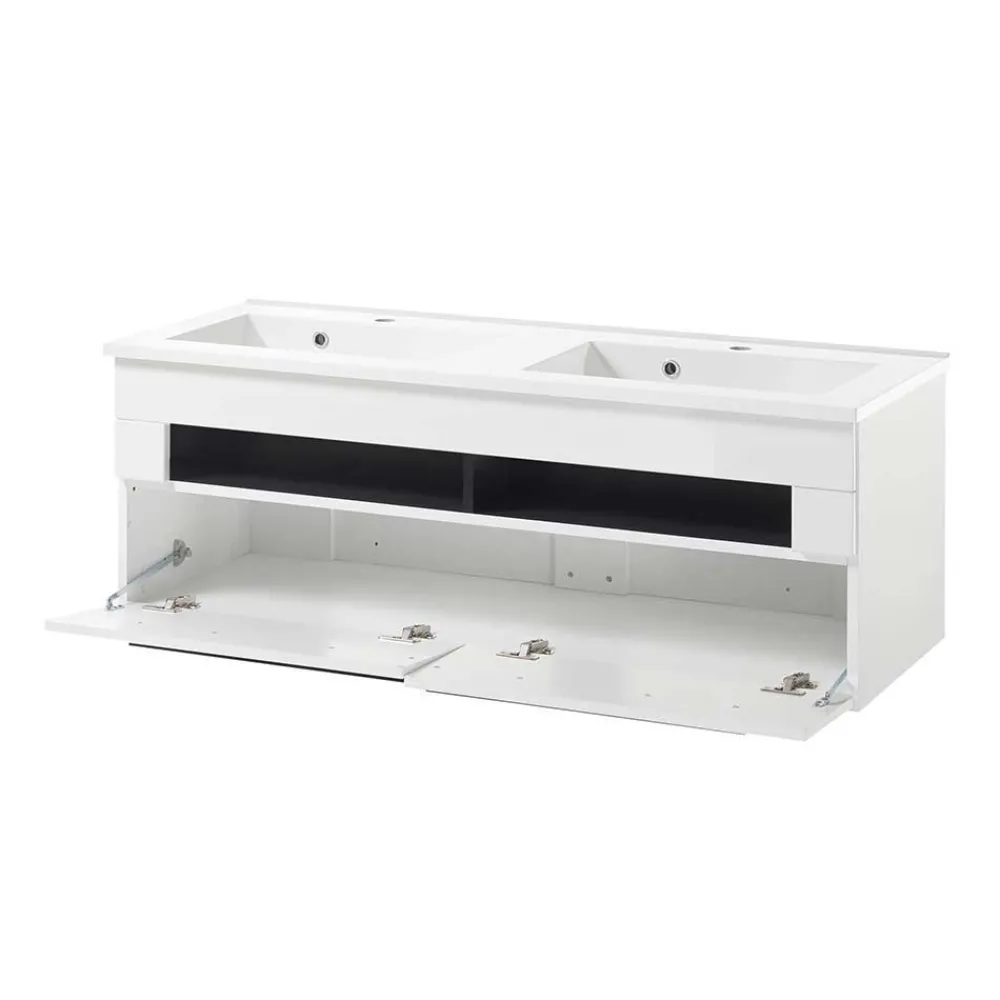 Wohnen Weiße Möbel|Glasmöbel*Moderne Badmöbel im Set - Ingmesan (vierteilig)