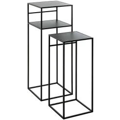 Wohnen Moderne Blumensäulen in Schwarz - Foahala (zweiteilig)