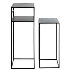 Wohnen Moderne Blumensäulen in Schwarz - Foahala (zweiteilig)