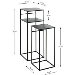 Wohnen Moderne Blumensäulen in Schwarz - Foahala (zweiteilig)