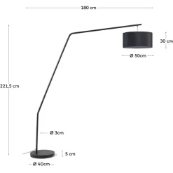 Wohnen Moderne Bogenlampe in Schwarz - Juwan