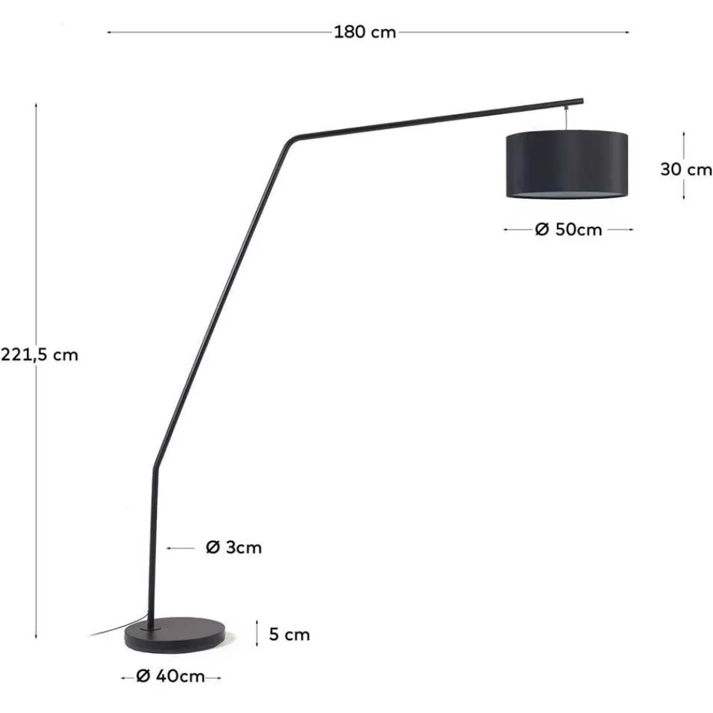 Wohnen Moderne Bogenlampe in Schwarz - Juwan