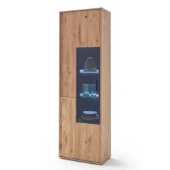 Wohnen Esszimmer-Vitrinen*Moderne Echtholz Vitrine aus Eiche Massivholz - Assela