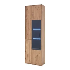 Wohnen Esszimmer-Vitrinen*Moderne Echtholz Vitrine aus Eiche Massivholz - Assela