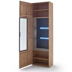 Wohnen Esszimmer-Vitrinen*Moderne Echtholz Vitrine aus Eiche Massivholz - Assela