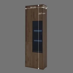 Wohnen Esszimmer-Vitrinen*Moderne Echtholz Vitrine aus Eiche Massivholz - Assela