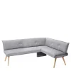 Wohnen Moderne Eckbank mit grauem Stoffbezug - Eleonora