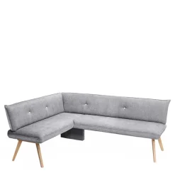 Wohnen Moderne Eckbank mit grauem Stoffbezug - Eleonora