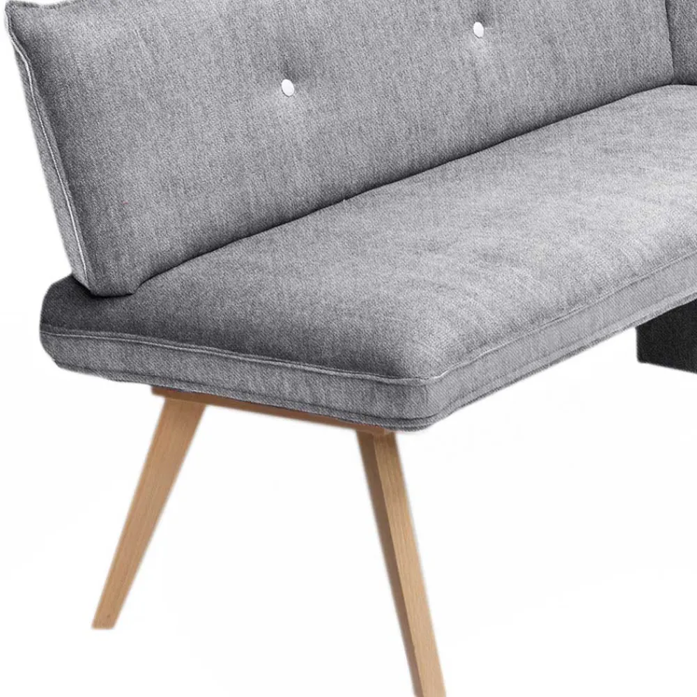 Wohnen Moderne Eckbank mit grauem Stoffbezug - Eleonora