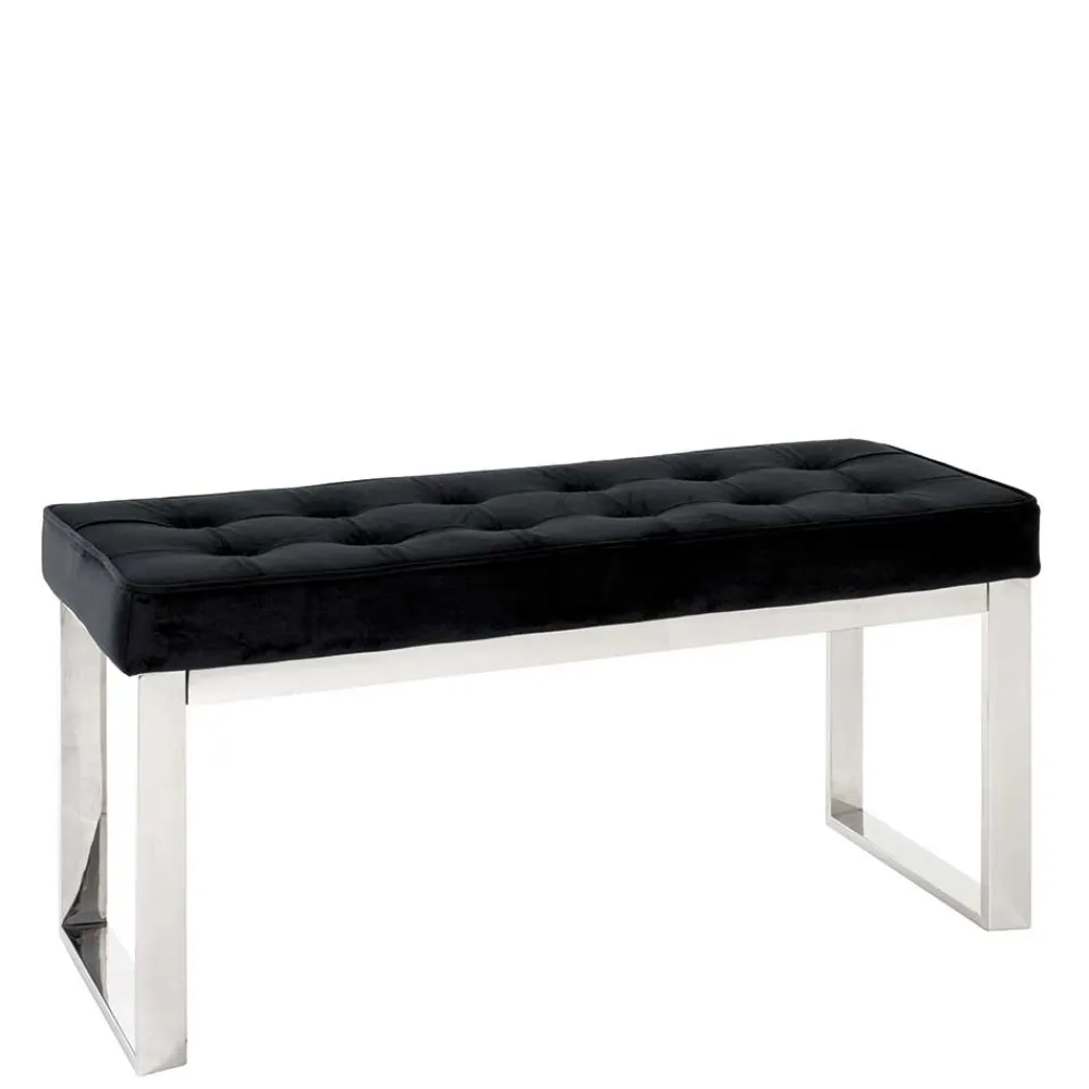 Wohnen Moderne Edelstahl Bank mit Samt Polsterung - Mariah