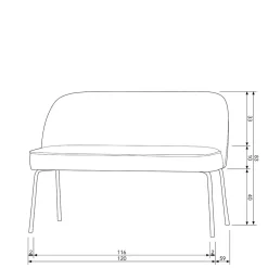 Wohnen Küchenbänke|Esszimmerbänke*Moderne Esszimmerbank in Petrol Samt - Plicardo