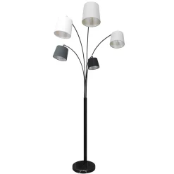 Wohnen Moderne 5-flammige Stehleuchte mit Stoff Schirmen - Matteo