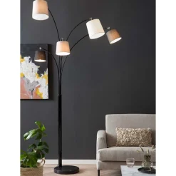 Wohnen Moderne 5-flammige Stehleuchte mit Stoff Schirmen - Matteo