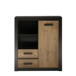 Wohnen Schwarze Möbel|Diele Komplett*Moderne Flureinrichtung 199 cm breit - Ebrican (vierteilig)