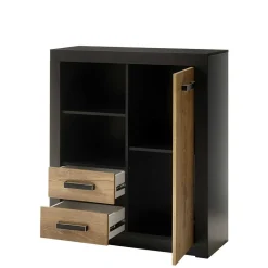 Wohnen Schwarze Möbel|Diele Komplett*Moderne Flureinrichtung 199 cm breit - Ebrican (vierteilig)