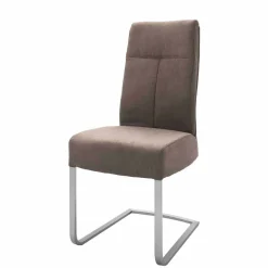 Wohnen Moderne Freischwingerstühle Yidana in Beige Microfaser (2er Set)