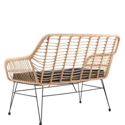 Wohnen Moderne Geflechtbank aus Kunstrattan & Metall - Prismo