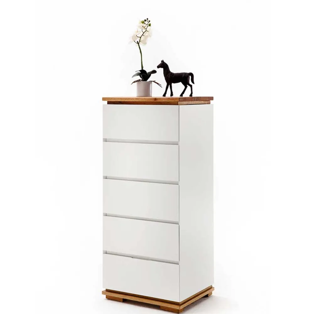 Wohnen Moderne Hochkommode in Weiß - Vangels