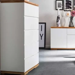 Wohnen Moderne Hochkommode in Weiß - Vangels