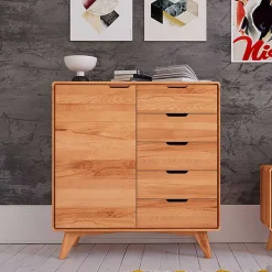 Wohnen Moderne Holzkommode aus Kernbuche massiv - Junola