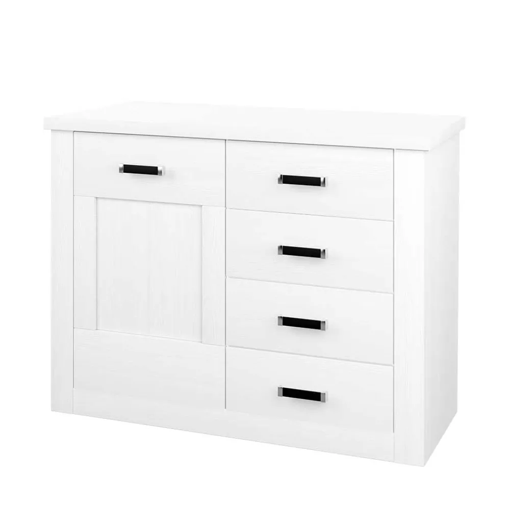 Wohnen Skandinavische Möbel|Sideboards & Kommoden*Moderne Kombi Kommode in Weiß Pinie - Imtreba