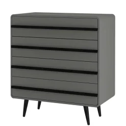 Wohnen Moderne Kommode in Grau mit Schwarz - Pavias