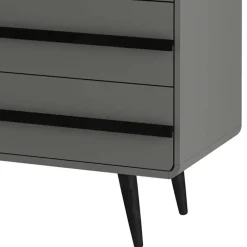 Wohnen Moderne Kommode in Grau mit Schwarz - Pavias