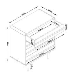 Wohnen Moderne Kommode in Grau mit Schwarz - Pavias