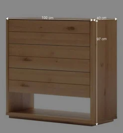 Wohnen Moderne Kommode mit drei Schubladen und Fach - Algaro