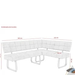 Wohnen Moderne Microfaser Eckbank mit Bügelgestell - Elfetes
