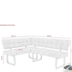 Wohnen Moderne Microfaser Eckbank mit Bügelgestell - Elfetes