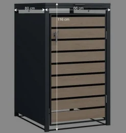 Wohnen Mülltonnenbox*Moderne Mülltonnenbox in Holzoptik - Ecdo