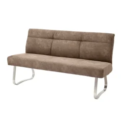 Wohnen Moderne Polsterbank mit Edelstahl Gestell - Rund