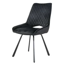 Wohnen Küchenstühle|Esszimmerstühle*Moderne Samtstühle in Schwarz - Celloma (2er Set)