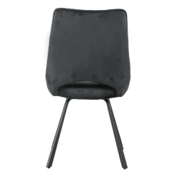 Wohnen Küchenstühle|Esszimmerstühle*Moderne Samtstühle in Schwarz - Celloma (2er Set)