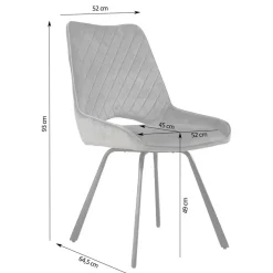 Wohnen Küchenstühle|Esszimmerstühle*Moderne Samtstühle in Schwarz - Celloma (2er Set)