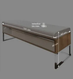 Wohnen Moderne Schlafzimmerbank mit Kunstleder Beige - Crascanu