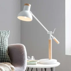 Wohnen Lampen & Leuchten*Moderne Schreibtischlampe aus Metall in Weiß - Miss X