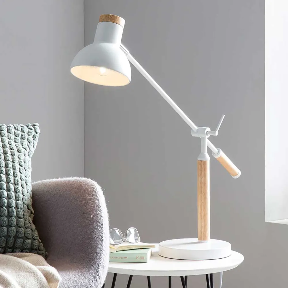 Wohnen Lampen & Leuchten*Moderne Schreibtischlampe aus Metall in Weiß - Miss X