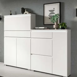 Wohnen Schuhschränke*Moderne Schuh-Kombikommode in Weiß - Dany