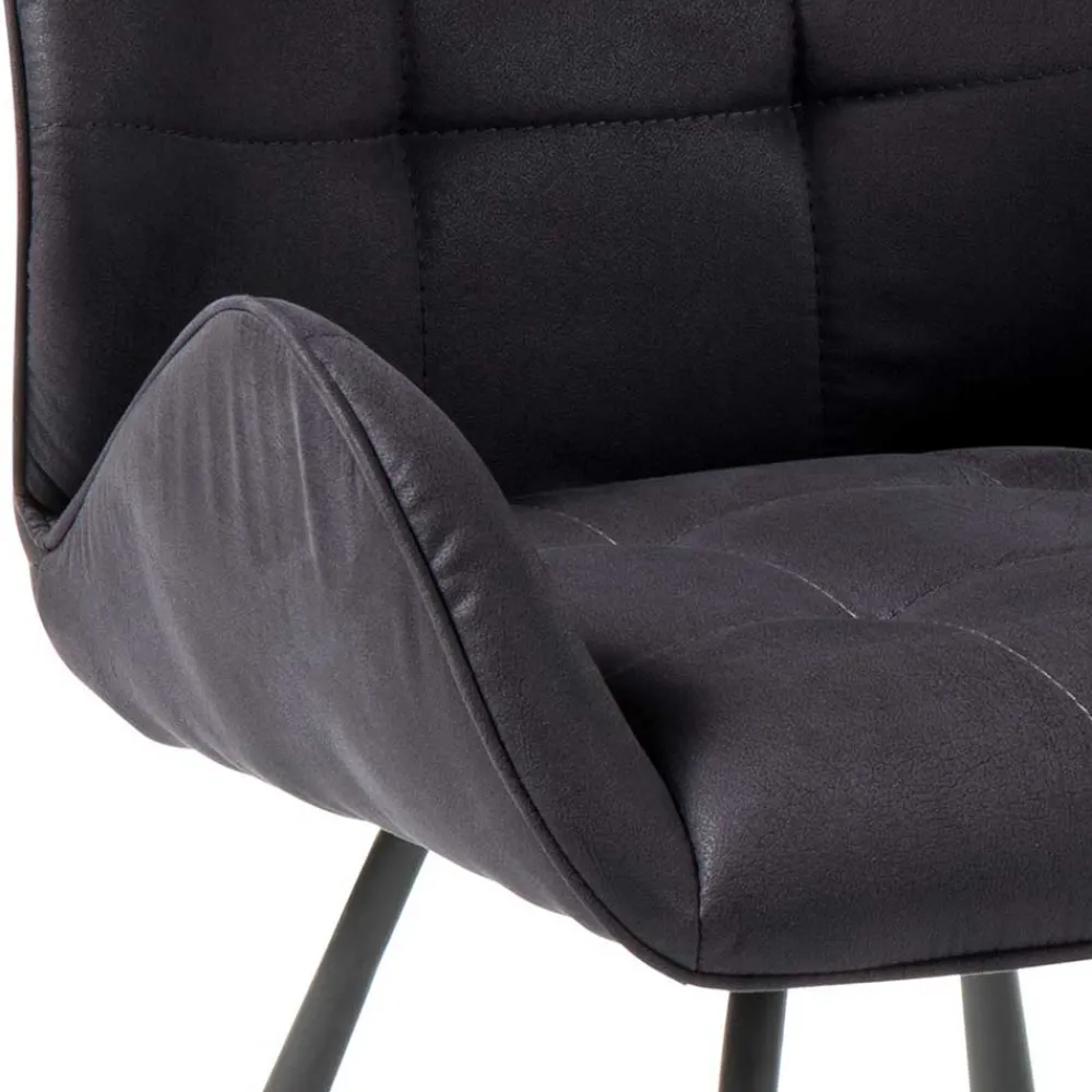 Wohnen Wohnzimmerstühle*Moderne Stühle in Grau Schwarz - Plovema (2er Set)