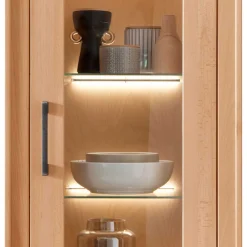 Wohnen Moderne 1-türige Vitrine aus Kernbuche geölt - Sarosca